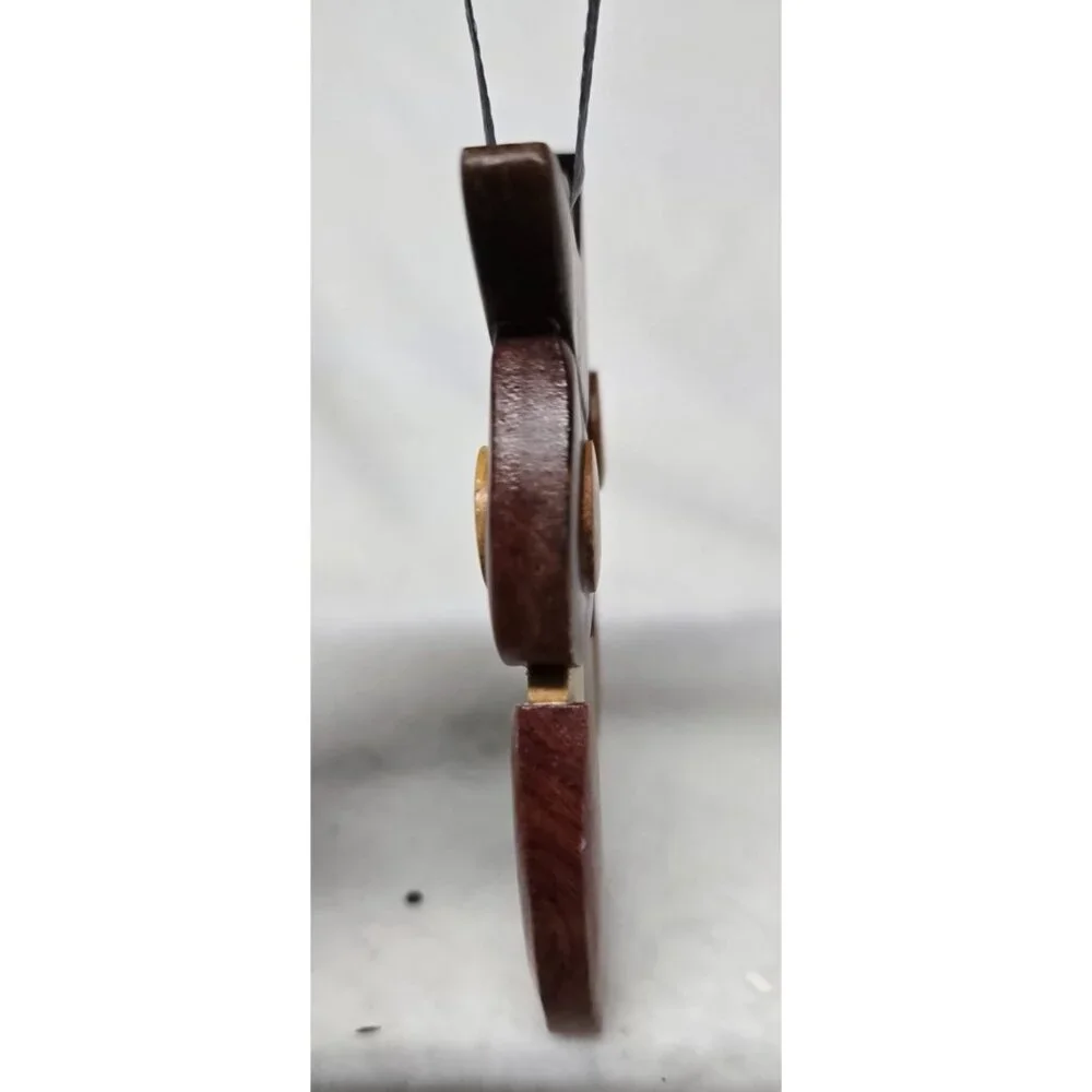 Handcrafted Wooden Owl Ornament With Ribbon Hanger 4 in‎ X 3 in